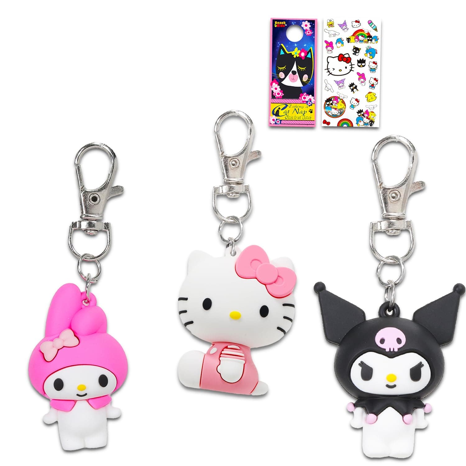 Bundle with Hello Kitty, My Melody, and Kuromi Keychain Charms ...