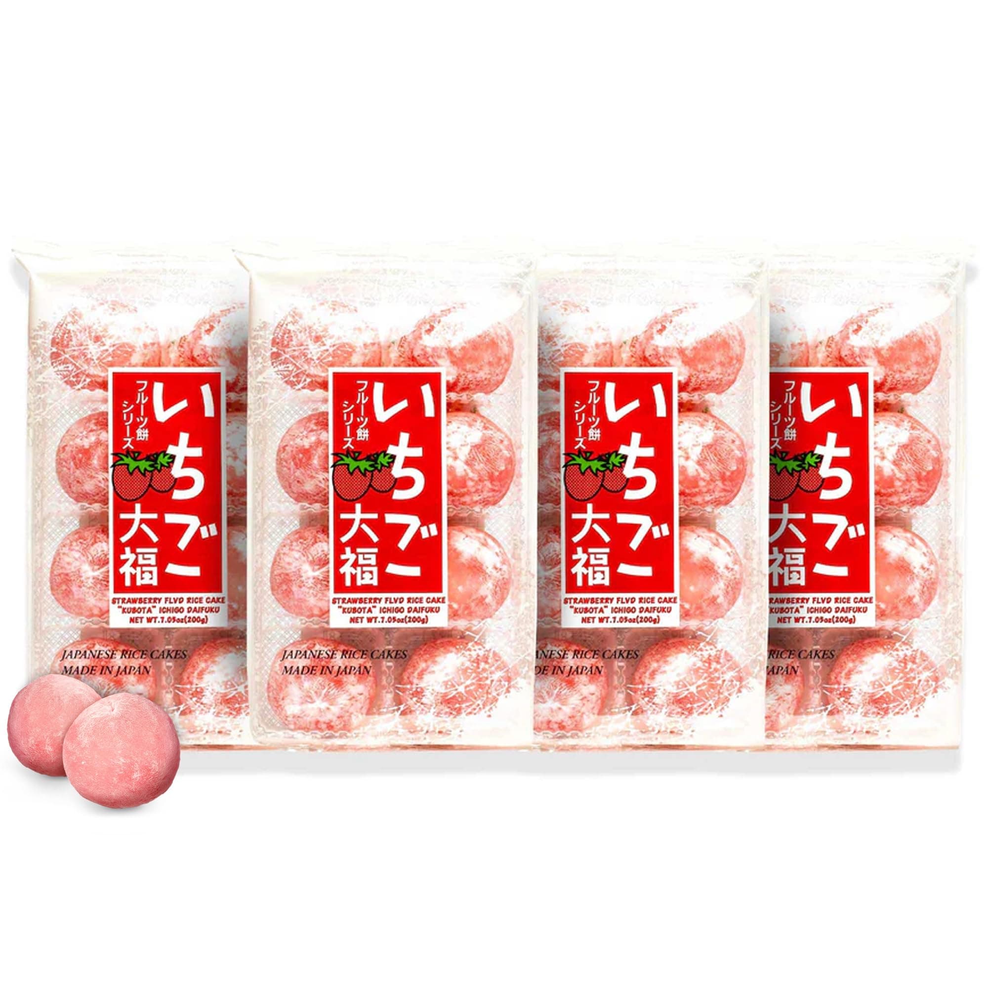 Japan Crate Kubota Daifuku Mochi - 4-Pack Strawberry Japanese ...