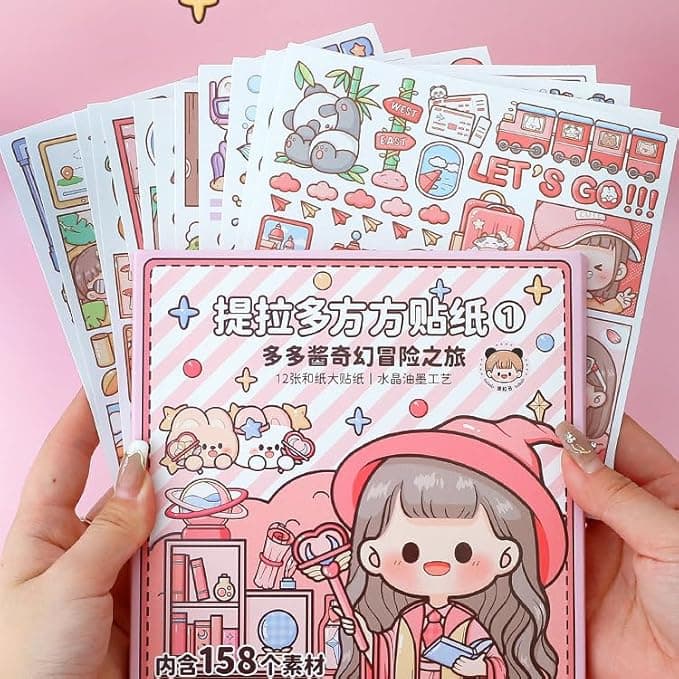 10 Sheets Kawaii Stickers Japanese Cartoon Washi Tape Aesthetic ...